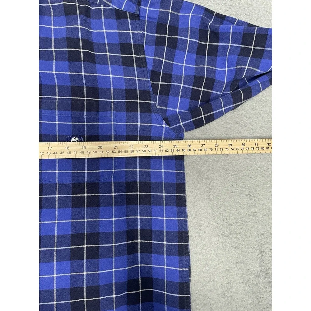 Cinch Button Up Shirt Men Large Blue Plaid 100% Cotton Western‎ Outdoor Classic